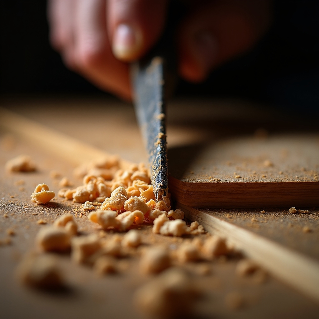 Close-up of dovetail joinery